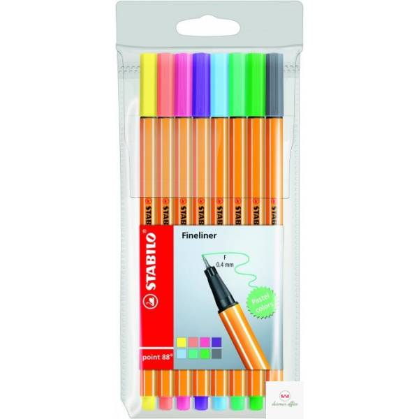 Cienkopis STABILO point 88 komplet 8szt. pastelowy 88/8-01