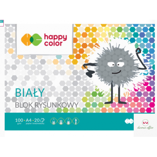 Blok rysunkowy HAPPY COLOR biały A3 20ark. HA 3710 3040-0