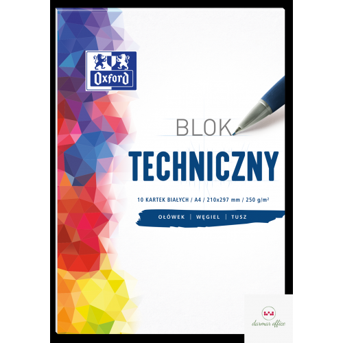 Blok techniczny OXFORD A4 10k 250G biały 400093199