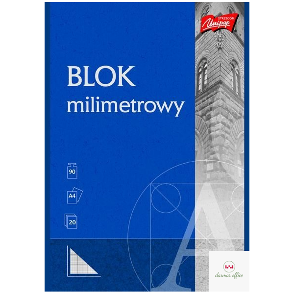 Blok milimetrowy A4 20kartek UNIPAP