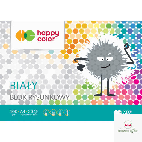 Blok rysunkowy HAPPY COLOR biały A4 20ark. HA 3710 2030-0