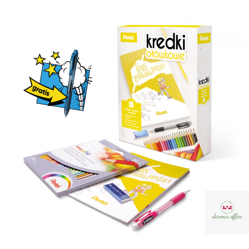 Zestaw z kursem rysowania postaci  ZESTAW-CB8-24-KURS PENTEL