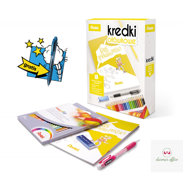 Zestaw z kursem rysowania postaci  ZESTAW-CB8-24-KURS PENTEL