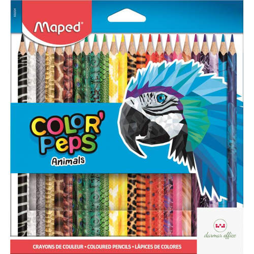Kredki COLORPEPS ANIMALS trójkątne 24 kolorów 832224 MAPED
