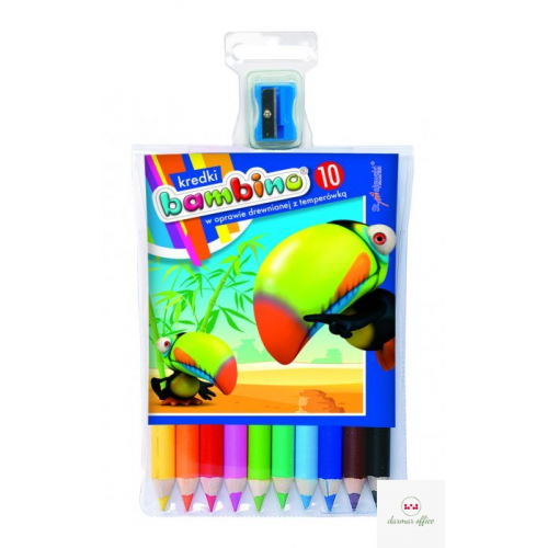 Kredki BAMBINO 10kol.w drewnie 15 cm + temperówka