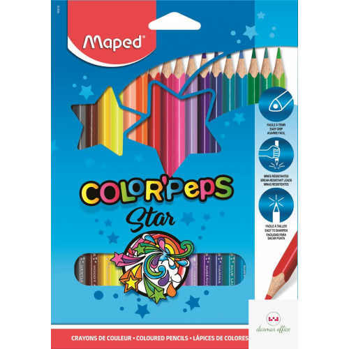 Kredki trójkątne MAPED COLORPEPS 18kolorów 183218