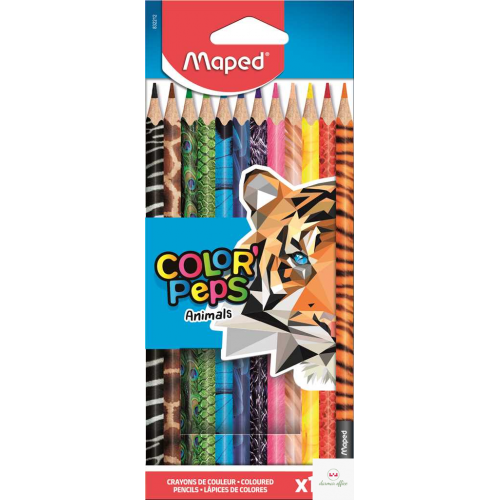 Kredki COLORPEPS ANIMALS trójkątne 12kolorów 832212 MAPED