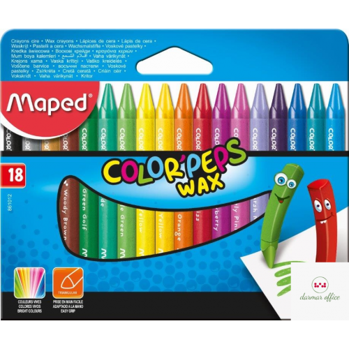 Kredki COLORPEPS świecowe 18 kolorów 861012 MAPED