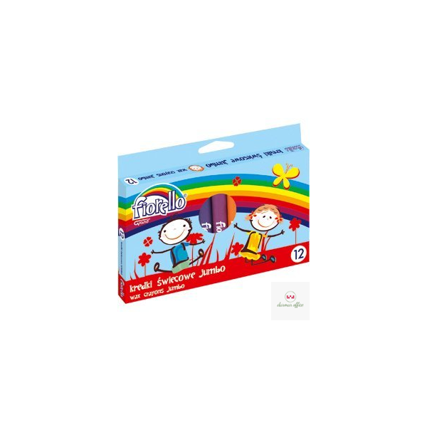 Kredki FIORELLO świecowe 12 kolorów JUMBO kolor 170-1384