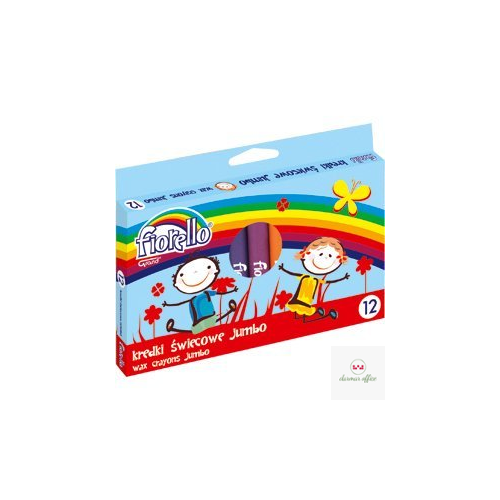 Kredki FIORELLO świecowe 12 kolorów JUMBO kolor 170-1384