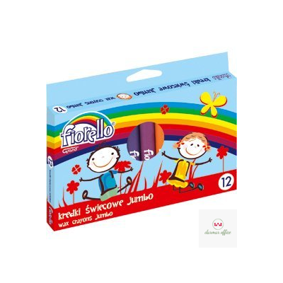 Kredki FIORELLO świecowe 12 kolorów JUMBO kolor 170-1384