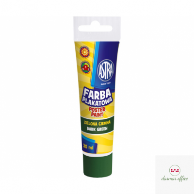Farba plakatowa Astra tuba 30 ml - ciemna zieleń, 83110906